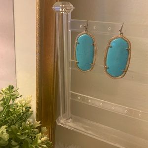 Kendra Scott Turquoise Gold Trim Danielle Earring